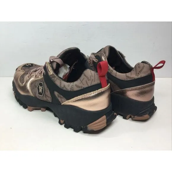 Humtto Hiking‎ trail shoes Bronze designer logo running sneakers mens size 7.5