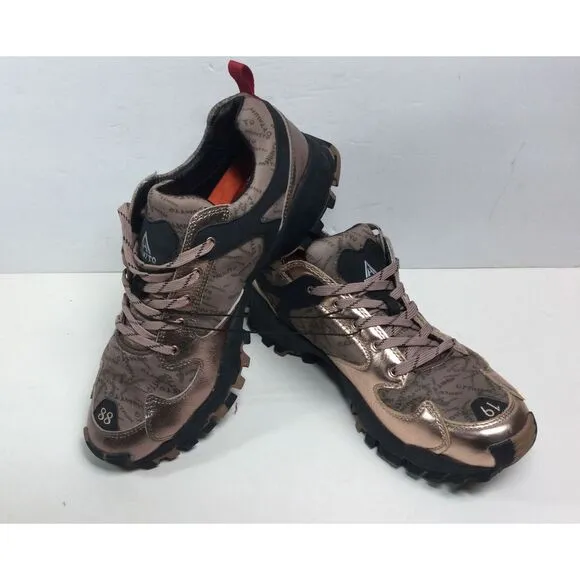 Humtto Hiking‎ trail shoes Bronze designer logo running sneakers mens size 7.5