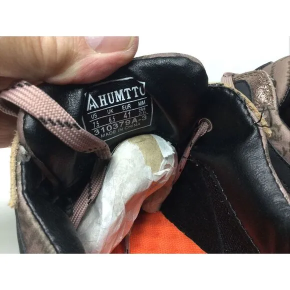 Humtto Hiking‎ trail shoes Bronze designer logo running sneakers mens size 7.5