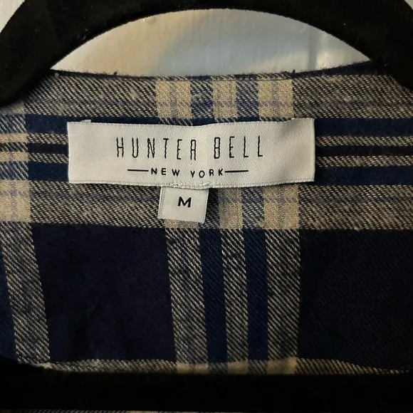 Hunter Bell Puff Sleeve Plaid wrap dress