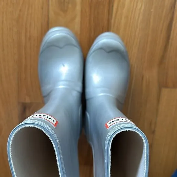 Hunter sz EU 31 US 13 silver Hunter rain boots great pre owned condition