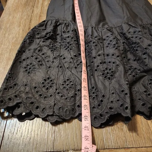 Hyacinth House Black Eyelet Marshall Midi Dress NWT XXS