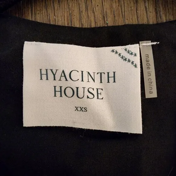 Hyacinth House Black Eyelet Marshall Midi Dress NWT XXS