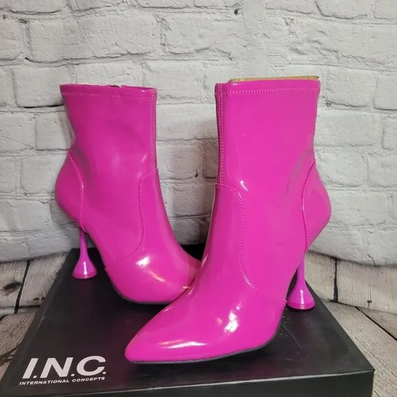 INC Ibrina Pointed Toe Sculpted Heel Dress Boots