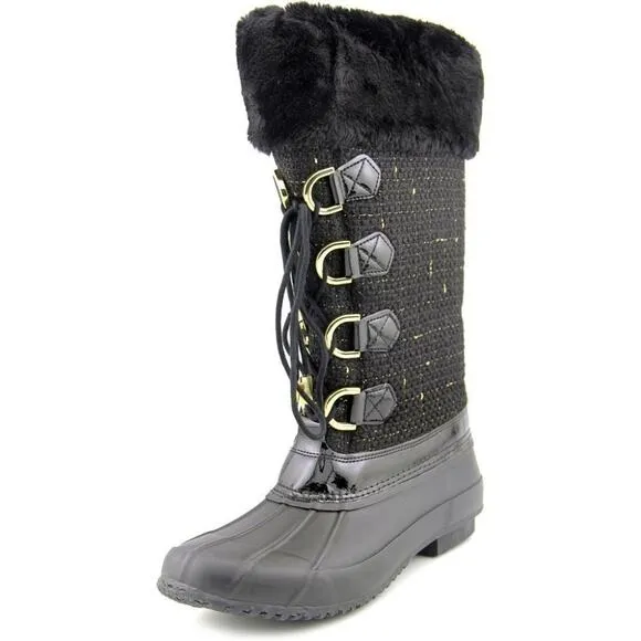 INC International Concepts Black Lorinah Women Round Toe Canvas Winter Boot NWT