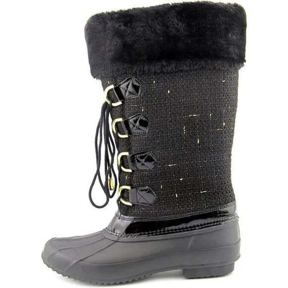 INC International Concepts Black Lorinah Women Round Toe Canvas Winter Boot NWT