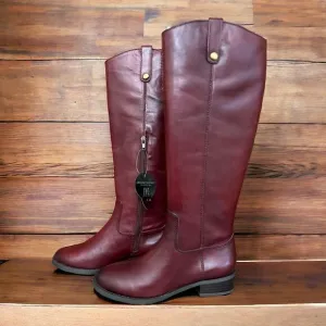 INC MERLOT RED LEATHER “Fawne” RIDING BOOTS SIZE 6 NEW