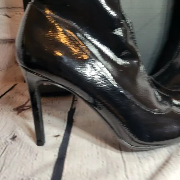 Inc Womens Black Flexible Keenah Square Toe Stiletto Zip-up Dress Boots