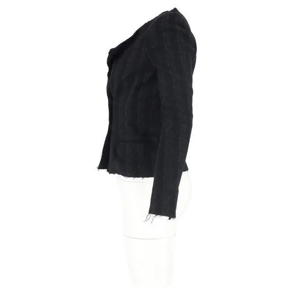 Isabel Marant Etoile Striped Jacket in Dark Grey Wool
