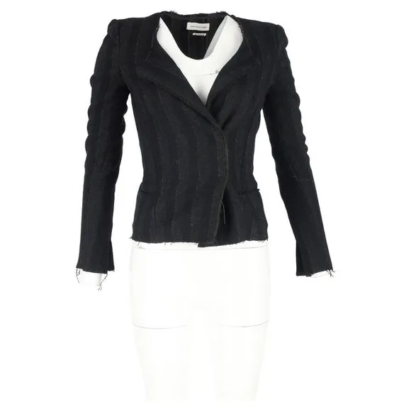 Isabel Marant Etoile Striped Jacket in Dark Grey Wool