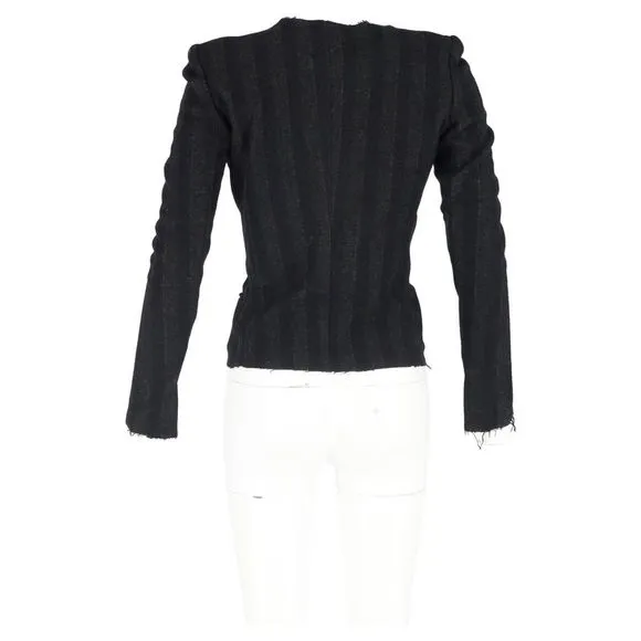 Isabel Marant Etoile Striped Jacket in Dark Grey Wool