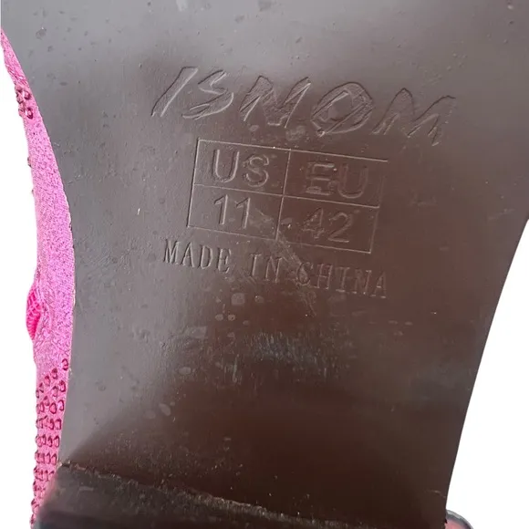 ISNOM 11 Metallic Pink Rhinestone Western Boots Booties Cowgirl Festival Concert