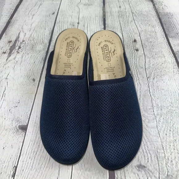 Italian Fly Flot Mesh Clogs‎ Leather Slip On Shoes EU 41 US W9.5 M8.5 NWOB
