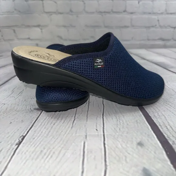 Italian Fly Flot Mesh Clogs‎ Leather Slip On Shoes EU 41 US W9.5 M8.5 NWOB
