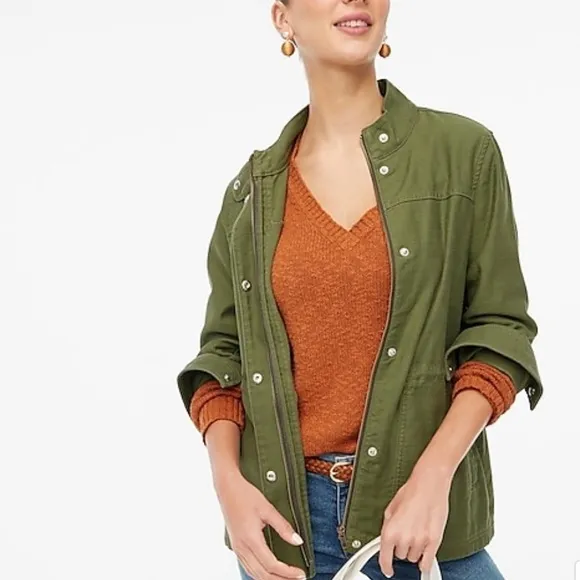 J. Crew drawcord waisted ultility jacket sm small new