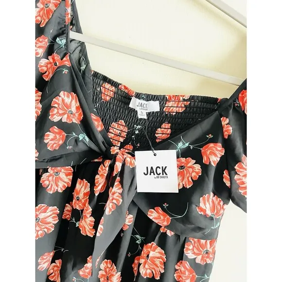 Jack By BB Dakota - Pretty in Poppies Floral Print Mini Dress  Small‎  NWT Black