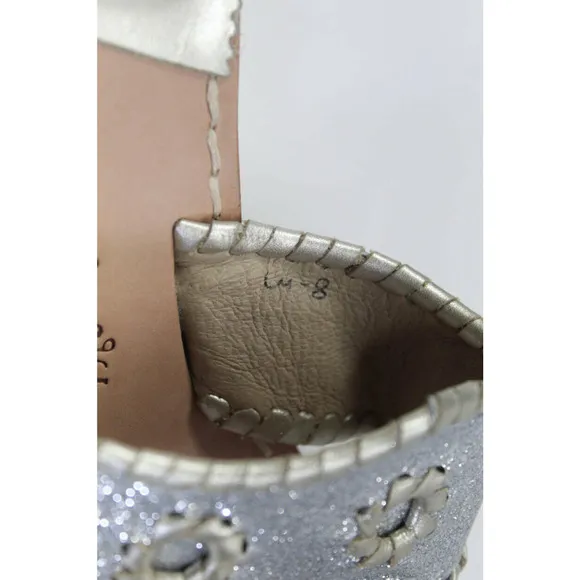 Jack Rogers Silver Glitter Sandals 8
