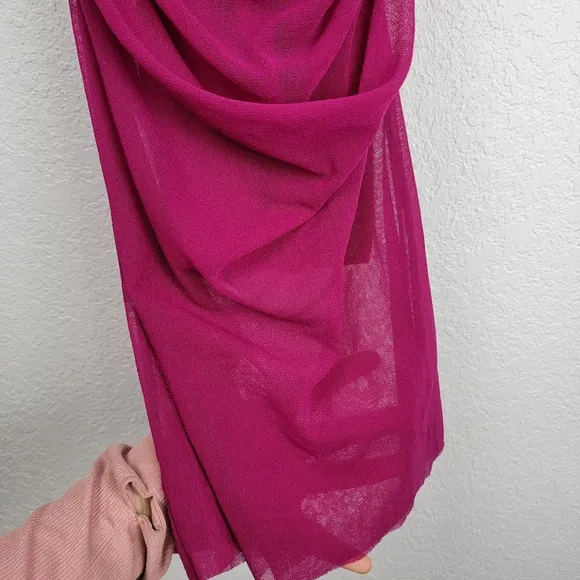 Jean Paul Gaultier Semi Swoop Neck Ruched Sheer Dress Pink Small