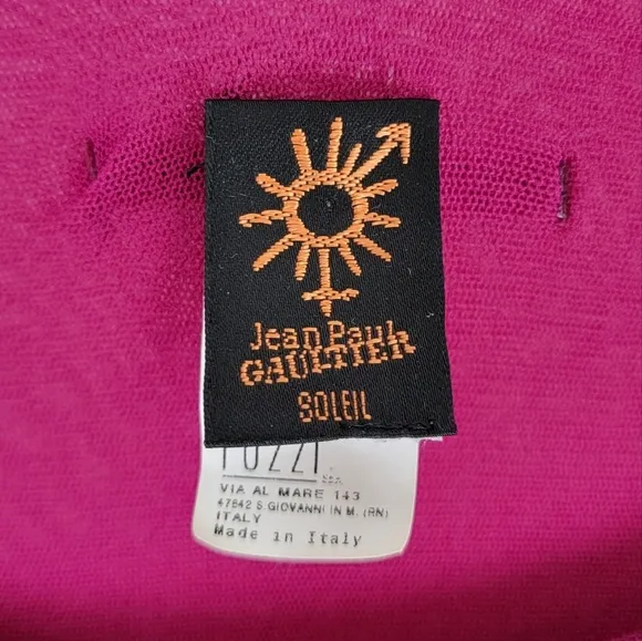Jean Paul Gaultier Semi Swoop Neck Ruched Sheer Dress Pink Small