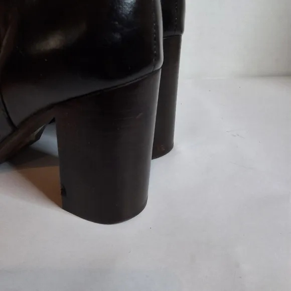 Jeffrey Campbell Black Leather Knee-High Women's Boots 10
