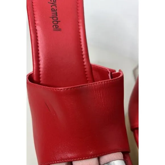 Jeffrey Campbell Pellucid Platform Red Sculptural Clear Heel Sandals Size 9