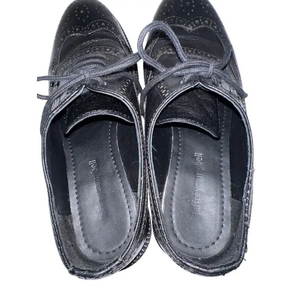 Jeffrey Campbell Women's Shoes Moyra Oxford Black Leather Academia Preppy Size 7