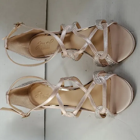 Jewel Badgley Mischka Gweny Heels Pumps Stilettos Strappy Sandals Women's Womans