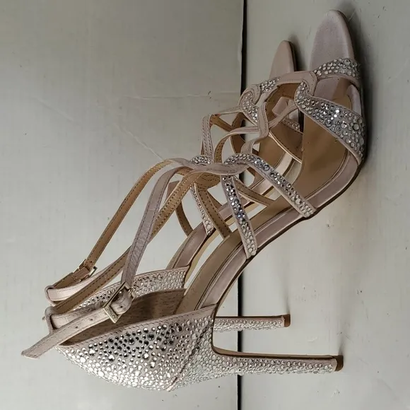 Jewel Badgley Mischka Gweny Heels Pumps Stilettos Strappy Sandals Women's Womans