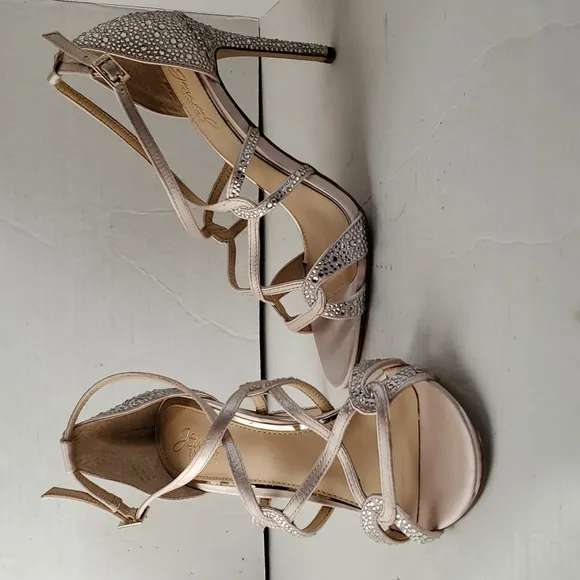 Jewel Badgley Mischka Gweny Heels Pumps Stilettos Strappy Sandals Women's Womans
