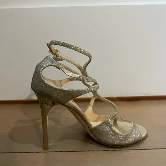 JIMMY CHOO LANG GOLD HEELS