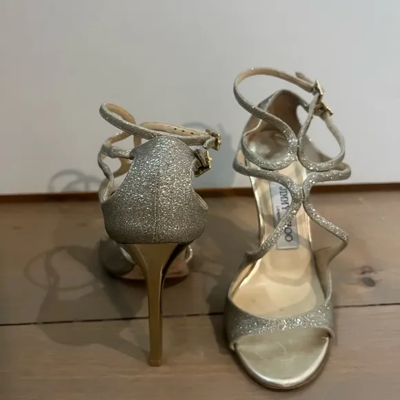 JIMMY CHOO LANG GOLD HEELS
