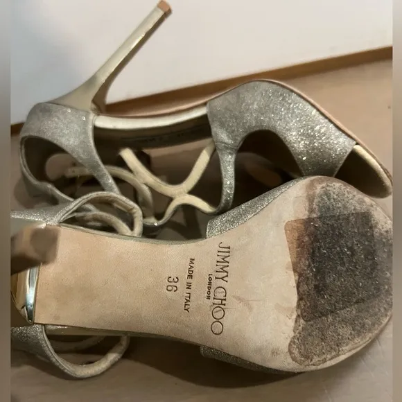 JIMMY CHOO LANG GOLD HEELS