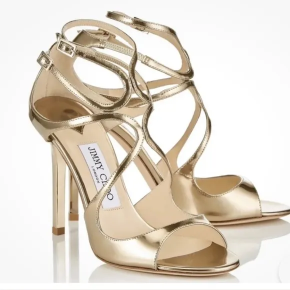 JIMMY CHOO LANG GOLD HEELS