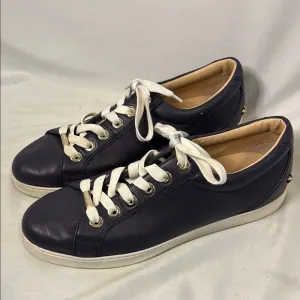 Jimmy Choo Navy Sneakers with Gold Star Studded Accents 41