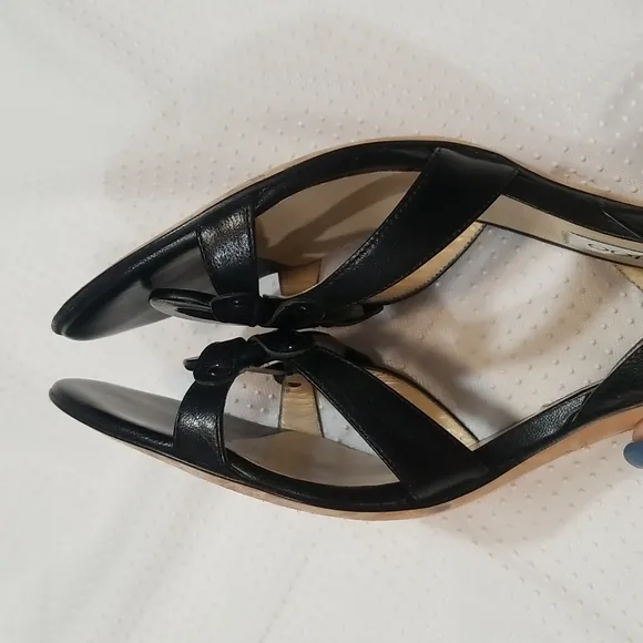 Jimmy Choo Strappy black Leather Sandals. 40