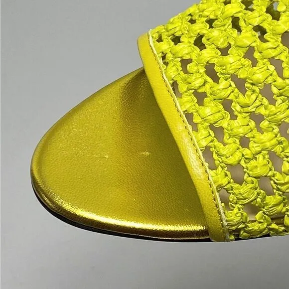 Jimmy Choo Minea Woven Raffia Sandals size 38
