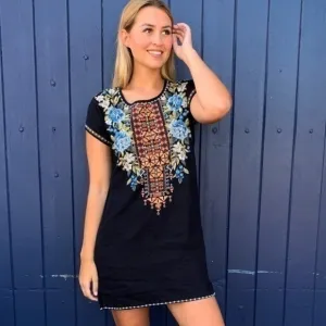 Johnny Was Bella extremely heavily embroidered dress NWT