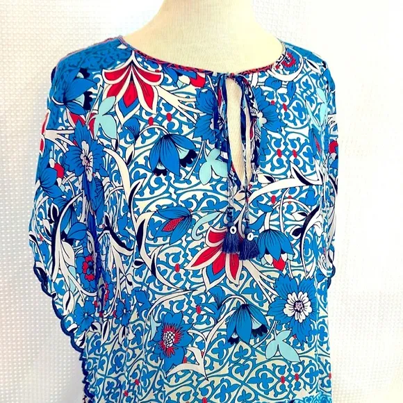 Johnny Was Blue Pattern Tunic/Dress Size Small