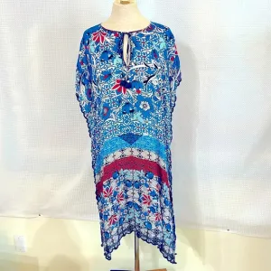 Johnny Was Blue Pattern Tunic/Dress Size Small