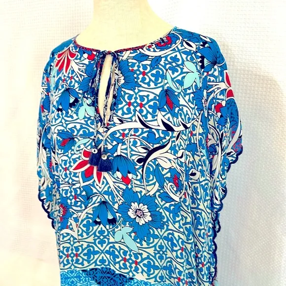 Johnny Was Blue Pattern Tunic/Dress Size Small