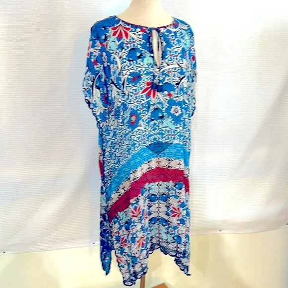 Johnny Was Blue Pattern Tunic/Dress Size Small