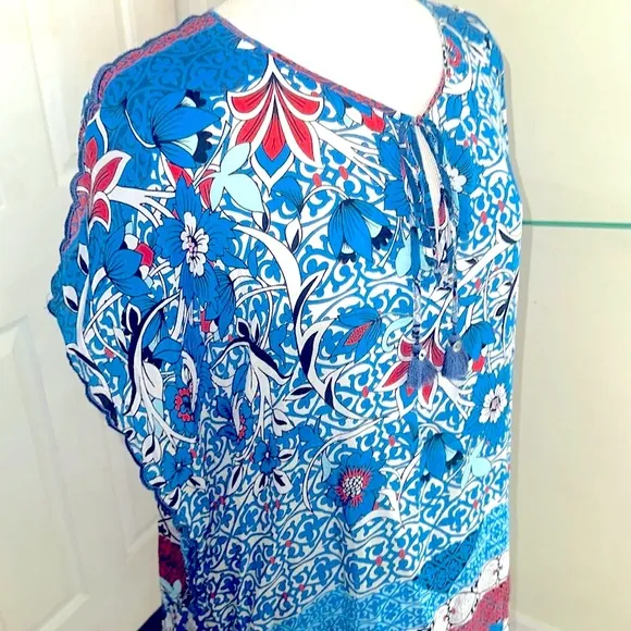 Johnny Was Blue Pattern Tunic/Dress Size Small