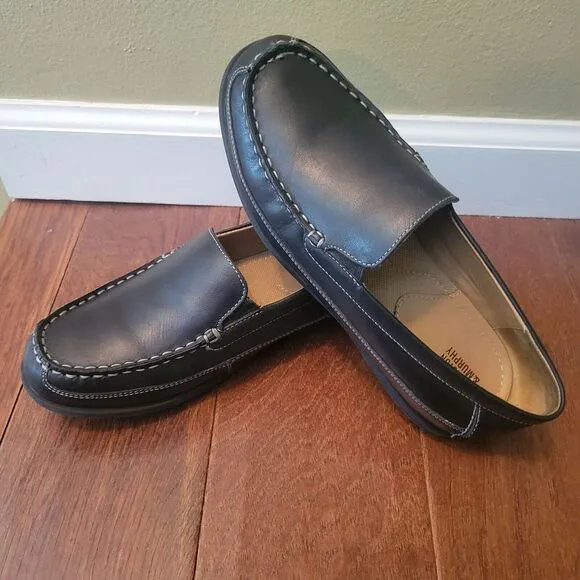 Johnston‎ &amp; Murphy Locklin Leather Venetian Slip-Ons Boy's Size 8.5 Black