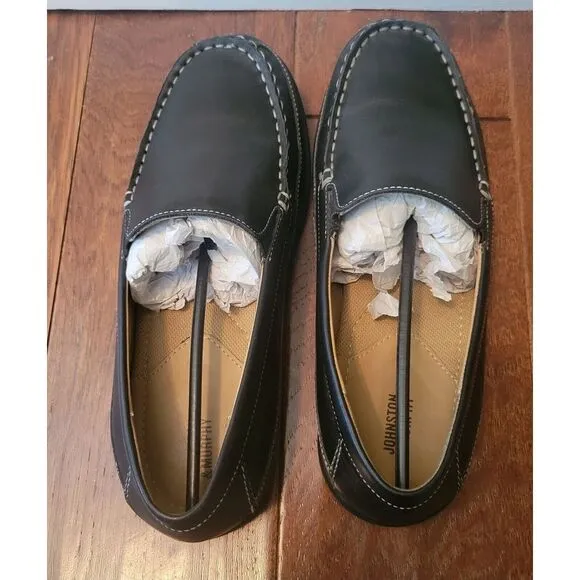 Johnston‎ &amp; Murphy Locklin Leather Venetian Slip-Ons Boy's Size 8.5 Black