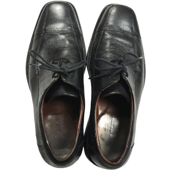 Johnston &amp; Murphy Oxford Shoes Leather Black Men's 10 Dress Shoe Business