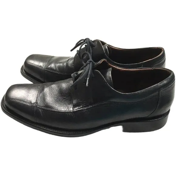 Johnston &amp; Murphy Oxford Shoes Leather Black Men's 10 Dress Shoe Business