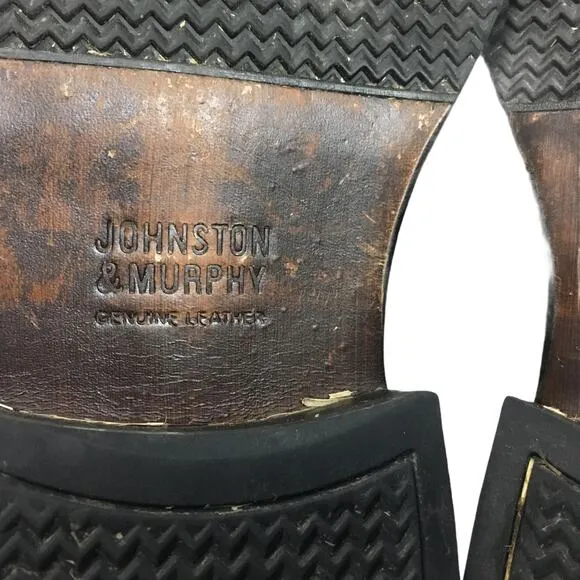 Johnston &amp; Murphy Oxford Shoes Leather Black Men's 10 Dress Shoe Business
