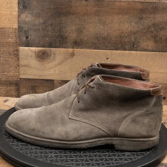 JOHNSTON AND MURPHY DRESS CHUKKA BOOTS GRAY LEATHER LACE UP SIZE 12M