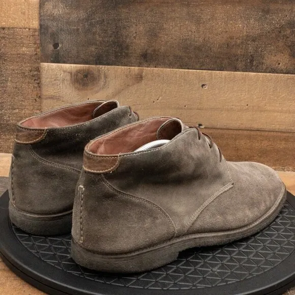 JOHNSTON AND MURPHY DRESS CHUKKA BOOTS GRAY LEATHER LACE UP SIZE 12M