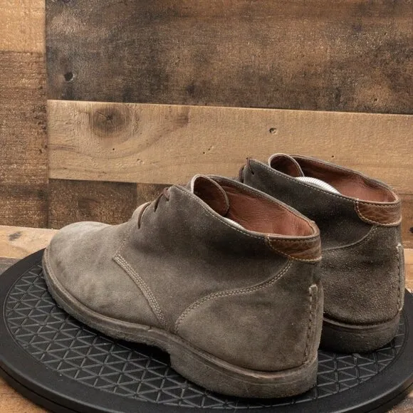 JOHNSTON AND MURPHY DRESS CHUKKA BOOTS GRAY LEATHER LACE UP SIZE 12M